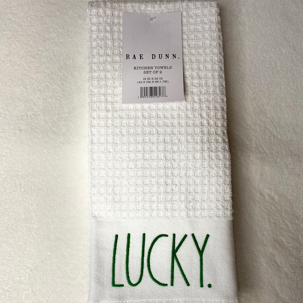 Rae Dunn Lucky Kitchen Towels NWT